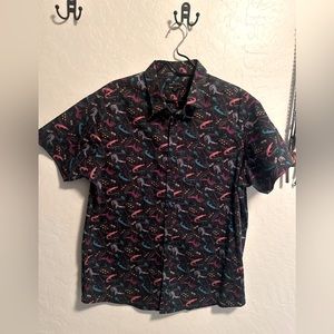 Marc Anthony printed short sleeve XL slim fit, button down shirt.
